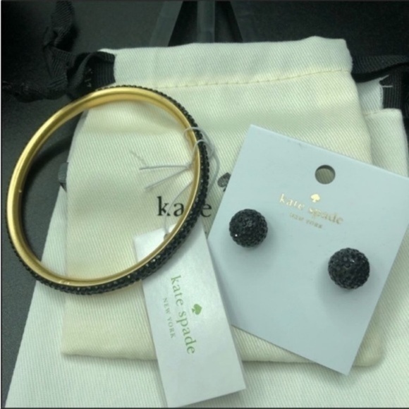 Kate spade black pave stone bangle bracelet - Picture 3 of 5
